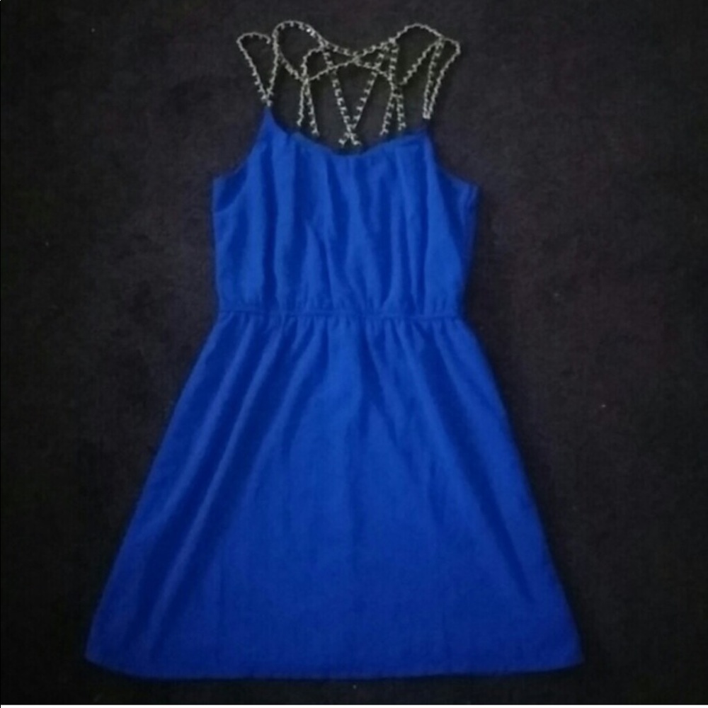 Blue Sheer Mini Dress